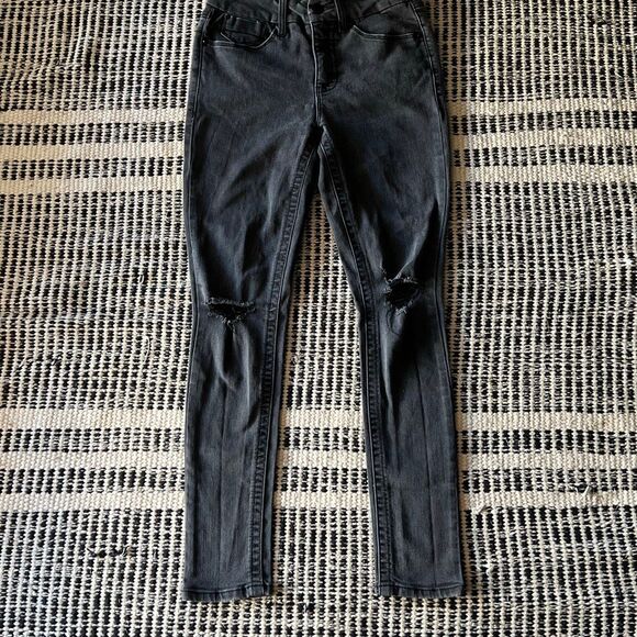 Seven 7 jeans size 4 black gray women’s distressed knees skinny jeans - Picture 1 of 5